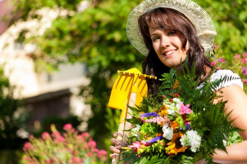 Person using a screen reader while viewing garden care information on a tablet